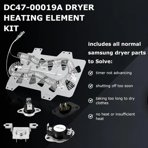 Miniatura 3 de [Actualizado] DC47-00019A Elemento calefactor para Samsung Secadora DV42H5000EW/A3 DV42H5200EP/A3 DV45H7000EW/A2 DV40J3000EW/A2 DVE50R5400V/A3