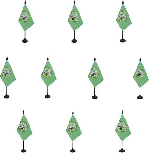 Miniatura 34 de Bandera de mesa de Colorado de 4 x 6 pulgadas, bandera de escritorio del estado de Colorado de EE. UU., 5.9 x 3.9 in, palo y base de plástico negro