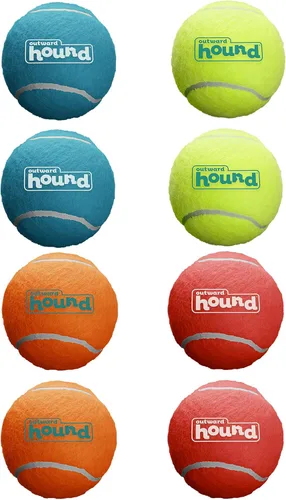 Outward Hound Squeaker Ballz - Pelotas de tenis chirriantes para perros de menos de 25 libras, juguete interactivo para perros para buscar y Bolas