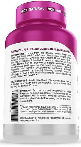 Miniatura 7 de Herbtonics Gomitas de colágeno múltiple con cápsulas de colágeno múltiple tipo I, II, III, V y X, péptidos de proteínas y complejo de órganos