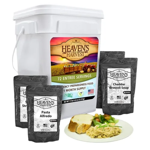 Miniatura 9 de Heaven’s Harvest Kit de Alimentos Familiares de 25 Años — Suministro de Alimentos de Emergencia. Kit de Alimentos de Supervivencia Liofilizados +