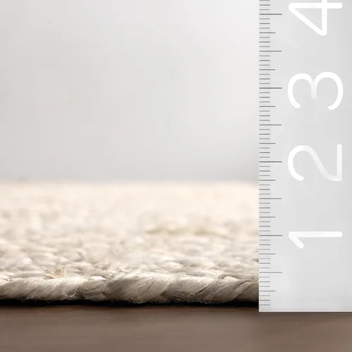 Miniatura 2 de nuLOOM 8x10 Rigo Alfombra de yute tejida a mano, color blanco hueso, diseño rústico de granja, fibra natural, para dormitorio, sala de estar