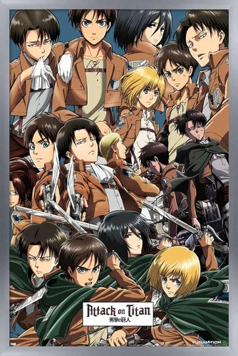 Miniatura 8 de Trends International Attack on Titan - Póster de pared, 22.375 x 34 pulgadas, póster y paquete de montaje Versión con marco negro