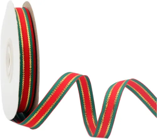 Miniatura 11 de Cinta de Navidad a cuadros 25 yardas cada rollo 100% poliéster con borde tejido gingham para manualidades navideñas, envoltura de regalos