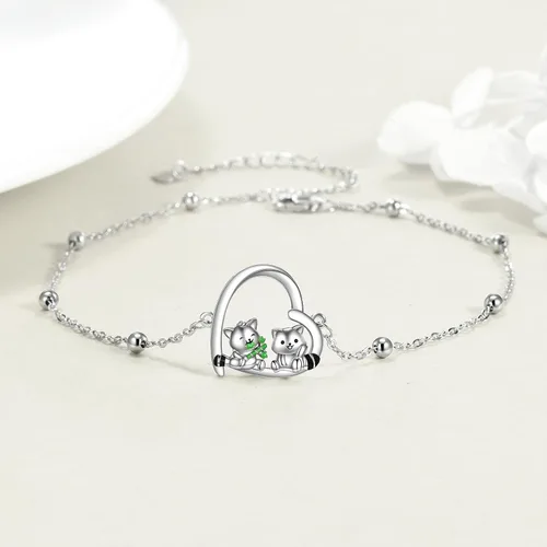 Miniatura 4 de Pingüinoconejillo de indiashipopótamomano de hamsadinosauriogatolibélulacorazónmontañasetaárbol de la vidapulseras de pingüinos regalos de plata