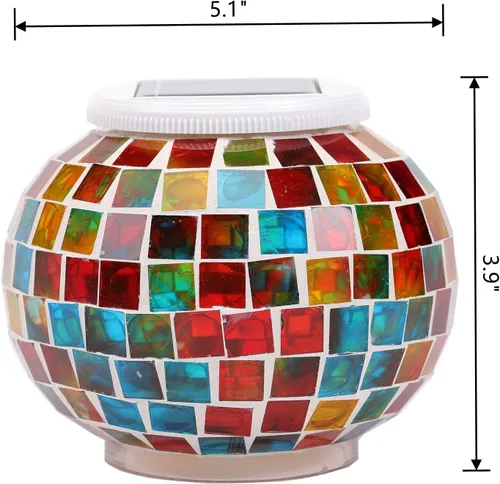 Miniatura 5 de Starryfill - Luces de mesa LED de bloque de vidrio solar que cambian de color - Recargables, para exterior e interior, ideales para regalos
