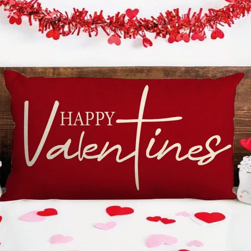 Miniatura 2 de Fundas de almohada para el día de San Valentín de 12 x 20 pulgadas, diseño de corazón rosa, decoración para sofá, decoración del hogar