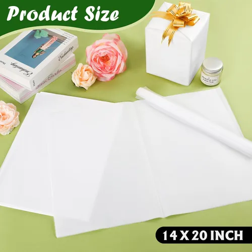 Miniatura 2 de 1000 hojas de papel de seda blanco, papel de seda de 14" x 20" a granel para Navidad, bodas, cumpleaños, baby showers, Día de San Valentín