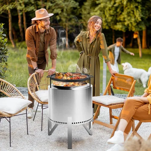 Miniatura 7 de Onlyfire - Soporte para fogata de acero inoxidable para estufa individual de 15 pulgadas y fogata de 19.5 pulgadas, accesorio para fogatas al aire