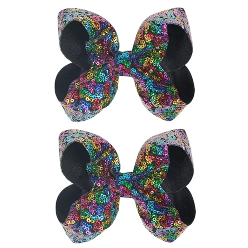 Miniatura 13 de 2 horquillas encantadoras de 5 pulgadas con lazo de hada: pinza de lentejuelas multicolor para niños y adolescentes (negro)