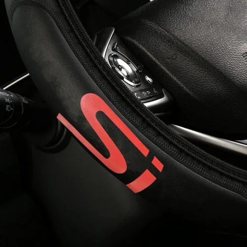 Miniatura 3 de Funda de cuero para volante compatible con Civic si Universal Size (SI)