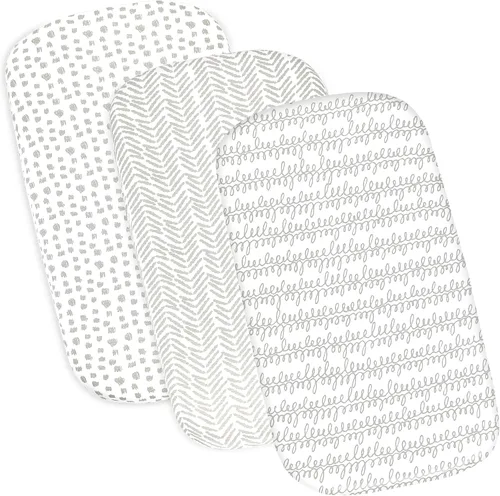 Miniatura 14 de Organic Cotton Bassinet Sheets, 3-Pack Fitted Bassinet Mattress Sheets for Baby Boys & Girls Compatible with Halo BassiNest, Graco, Baby Delight &
