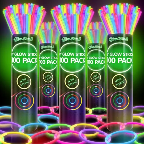 Miniatura 9 de 100 varillas luminosas ultra brillantes, paquete a granel para fiesta - Suministros para fiesta de Halloween que brillan en la oscuridad - Varillas