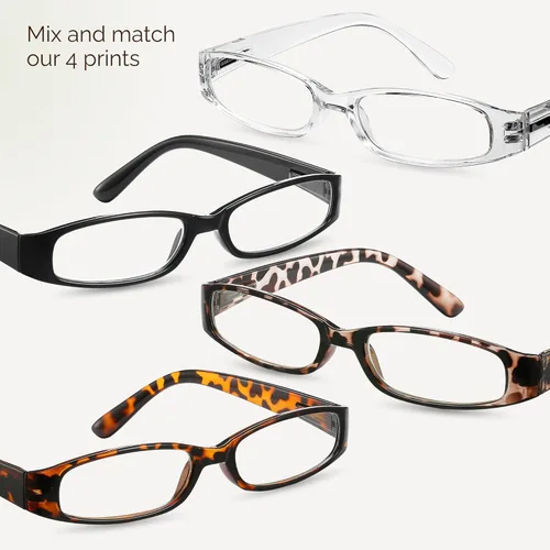 Miniatura 7 de Gaoye Paquete de 4 Lentes de Lectura para Mujer, Lentes de Lectura con Bloqueo de Luz Azul, Elegantes Lentes de Lectura para Mujer en 4 Patrones
