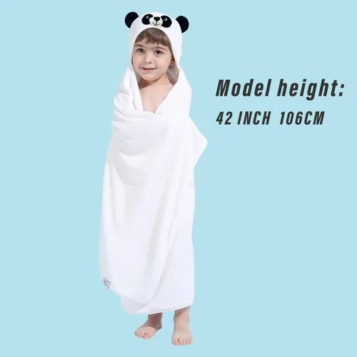 Miniatura 3 de HIPHOP PANDA Toalla con capucha para niños - Viscosa derivada del bambú, 30 x 50 pulgadas, tamaño grande para 3-10 años - Toalla de baño Premium