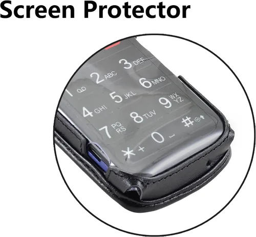 Miniatura 8 de Turtleback Funda ajustada para Kyocera DuraXV Flip Phone Negro Cuero Giratorio Clip de Cinturón Desmontable