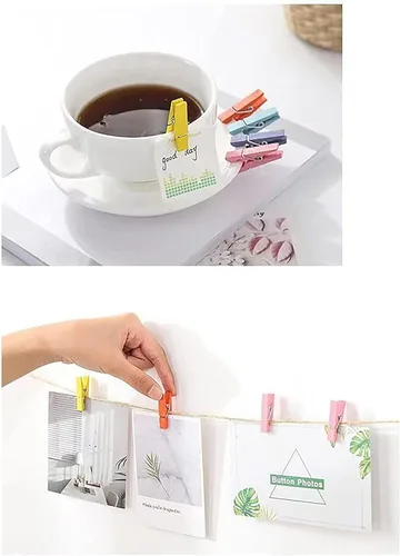 Miniatura 5 de 100 pinzas pequeñas de madera negras resistentes para ropa seca en tendedero, clips para bolsas, manualidades, fotos, hogar, escuela, manualidades
