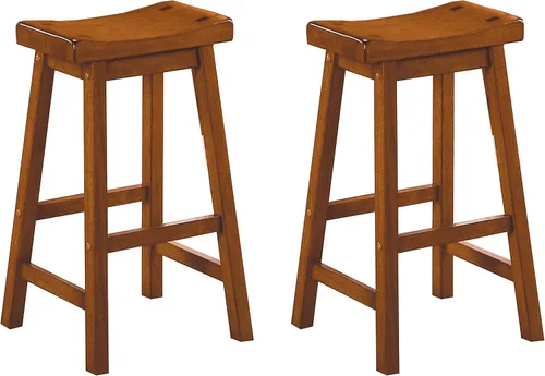 Miniatura 13 de Lexicon Victoria - Juego de 2 taburetes de altura de mesa de madera maciza, taburetes de cocina para comedor, asientos de silla sin brazos, perfecto