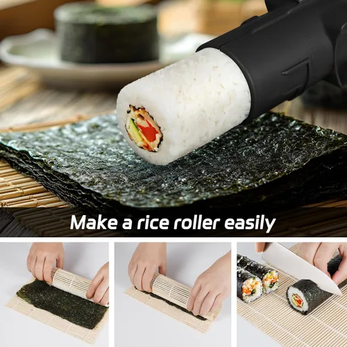 Miniatura 6 de Kit de fabricación de sushi, rodillo de sushi mejorado de 11.8 pulgadas, sushi bazooka fácil de hacer Kit de sushi para hacer sushi