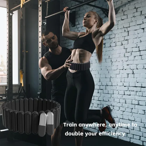 Miniatura 5 de Cinturón con peso ajustable de silicona para mujeres y hombres – Cinturón con peso para caminar y hacer ejercicio con pesas extraíbles – Gimnasio