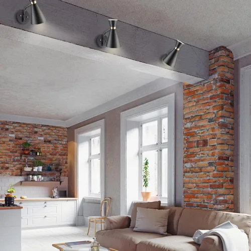 Miniatura 4 de Globe Electric 65855 Belmont - Aplique de pared con 1 luz, negro satinado, detalles dorados Belmont (negro mate)