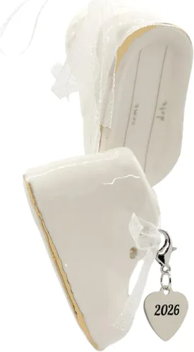 Miniatura 8 de Adorno navideño de zapato de bebé 2024 – Adorno de botines de bebé personalizados blancos – Adorno de zapato de bebé – Primera Navidad del bebé