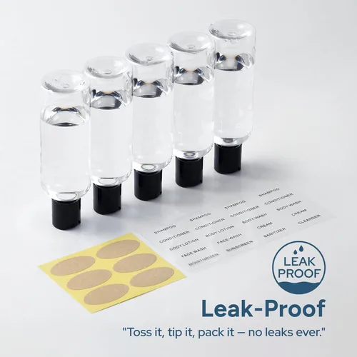 Miniatura 4 de Botella de viaje de 3.4oz con tapa abatible con tapa superior de disco, Claro Transparente