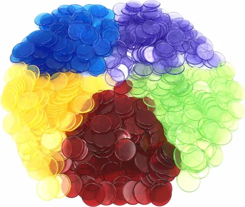 Miniatura 5 de Yuanhe 500 piezas 3/4 pulgadas transparente Bingo contando chips de color mezclado