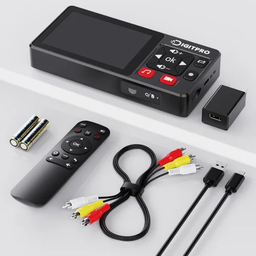 Miniatura 7 de Convertidor VHS a Digital 2.0, video HD a grabadora de convertidor digital con control remoto, convertir grabación de audio de video analógico