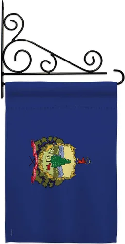Miniatura 6 de Juego de banderas de jardín Vermont con clavija de madera, estados americanos, territorios americanos, república, país, área particular, pequeño