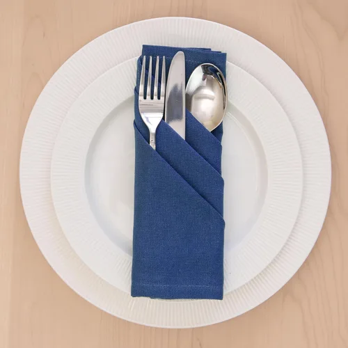 Miniatura 3 de Encasa XO Juego de 12 servilletas de tela color azul cobalto, 17 x 17 pulgadas, servilletas de cena de algodón de color sólido, servilletas de boda