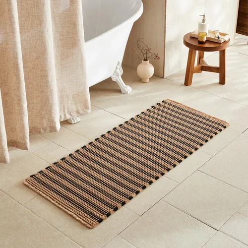 Miniatura 33 de TYUU Tapete de baño estilo gofre, tapete de baño bohemio, antideslizante, lavable, súper absorbente, de secado rápido, bonito tapete de baño
