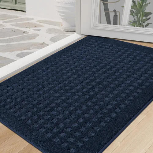 Miniatura 29 de BEQHAUSE Tapetes para puerta de 20 x 32 pulgadas, tapete antideslizante de punto gofre, de perfil bajo, resistente a la suciedad y absorbente, Beige
