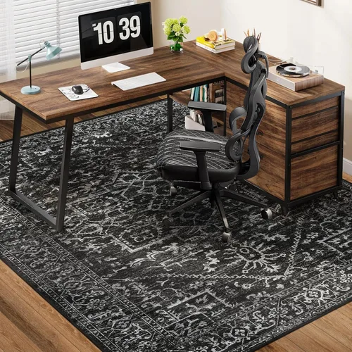 Miniatura 8 de Tapete para silla de suelo duro, 60 x 48 pulgadas, tapete para silla de oficina para superficie dura, alfombra de área para sala de estar, tapete