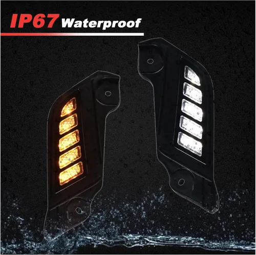 Miniatura 6 de Switchback - Luz marcadora lateral delantera blanca/ámbar para faro, lámpara de circulación diurna con función de señal de giro intermitente