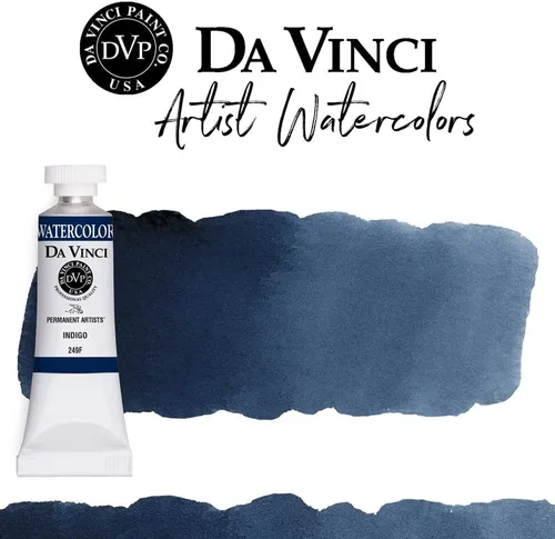 Miniatura 281 de DA VINCI PAINTS Pintura Acuarela Profesional para Artistas, Alizarin Crimson (Quinacridone), 37ml Índigo