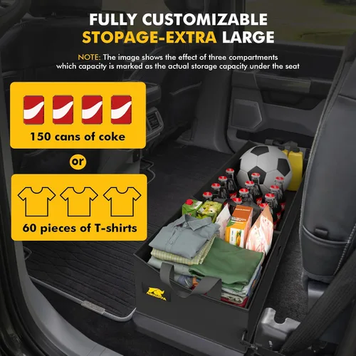 Miniatura 4 de MIKKUPPA Almacenamiento bajo asiento para camioneta - Reemplazo para Ford F150 F250 F350 2015-2024, bolsa organizadora de caja de herramientas