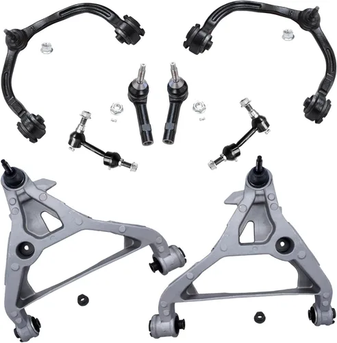 Miniatura 286 de Detroit Axle - Kit de brazos de control de extremo delantero de 8 piezas para Dodge Dakota 00-04, Durango 00-03, 4 brazos de control superior e