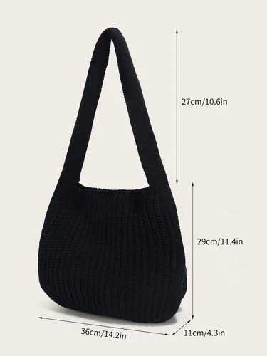 Miniatura 2 de ENBEI Bolsos de hombro para mujer Bolsos de ganchillo Bolso de punto grande Bolso de mano estético para la escuela lindo Bolsas de mano Bolsa