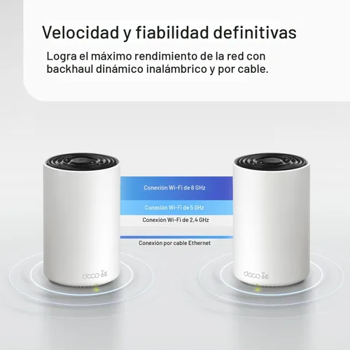 Miniatura 7 de TP-Link Deco XE70 Pro AXE4900 Enrutador WiFi de malla Tri-Banda WiFi 6E - 1 x Puerto WAN/LAN de 2.5 Gbps, 2 x Puertos LAN de 1 Gbps, Wi-Fi de 4.9