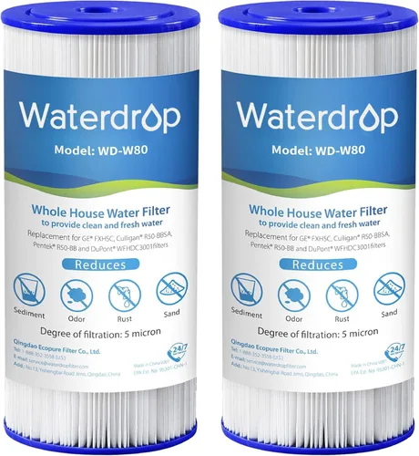 Waterdrop FXHSC - Filtro de agua para toda la casa, repuesto para GE® FXHSC, GXWH40L, GXWH35F, American Plumber W50PEHD, W10-PR, Culligan® R50-BBSA,