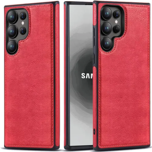 Miniatura 14 de Diseño compatible con Samsung Galaxy S22 Ultra 5G, funda de cuero de lujo, delgada, antideslizante, agarre suave, a prueba de golpes, funda Marrón