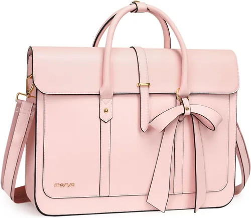Miniatura 8 de MOSISO Bolsa para computadora portátil para mujer, de piel sintética, mochila convertible, bolsa de viaje para computadora con lazo