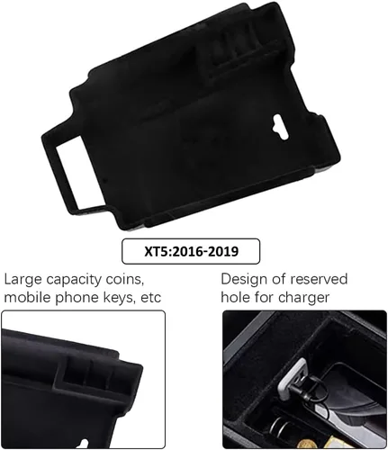 Miniatura 2 de para XT5, bandeja organizadora de apoyabrazos compatible con accesorios Cadillac XT5 2019 2018 2017 2016, inserto de reposabrazos