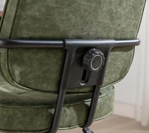 Miniatura 6 de DUOMAY Silla de escritorio retro para computadora de oficina en casa con reposabrazos, moderna silla giratoria de respaldo medio, silla de oficina