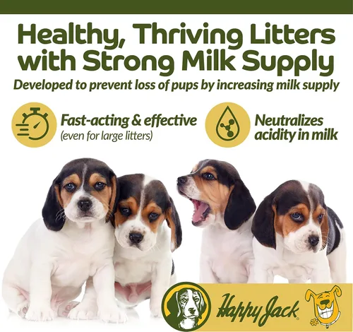 Miniatura 3 de HAPPY JACK Milkade - Suministros de cría y lactancia para perros, ayuda para la producción de leche para perras y arena saludable, vitamina prenatal