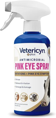 Vetericyn Plus Livestock Pink Eye Spray | Alivio de la conjuntivitis para animales, fórmula segura y no tóxica para aliviar el enrojecimiento, la