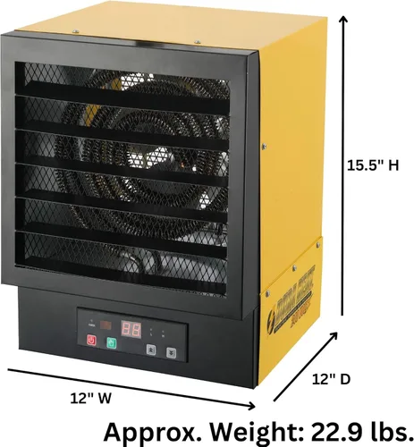 Miniatura 10 de Dura Heat EWH5510 - Calentador de aire eléctrico forzado con control remoto 17,060 Btu, amarillo, grande