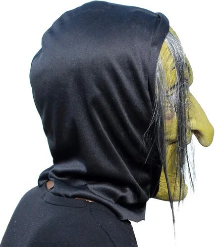 Miniatura 3 de PartyHop - Máscara de bruja de anciana - Disfraz de cosplay de terror aterrador de Halloween