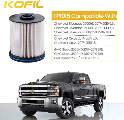 Miniatura 2 de TP1015 Filtro de combustible para Duramax Diesel de 6.6L y 3.0L compatible con Chevrolet Silverado 2017-2025/GMC Sierra 2500HD 3500HD, Chevrolet